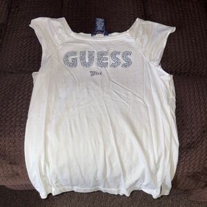 NWOT Guess White Top with Sparkling Logo